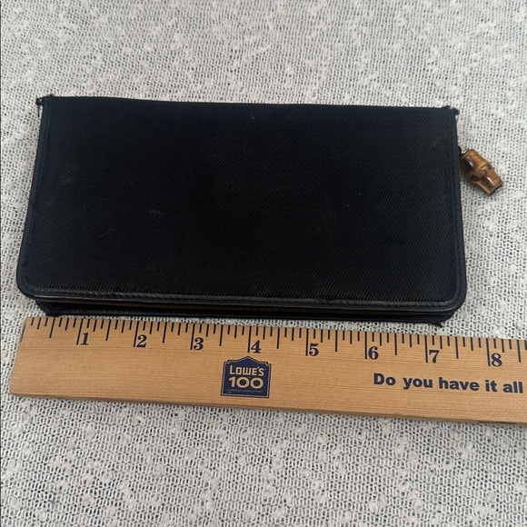 GUCCI Black Nylon Bamboo Long Wallet Tom Ford Era RARE! - Picture 3 of 12
